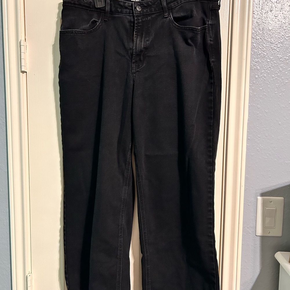 Old Navy Black High-Rise Wide Leg Jeans